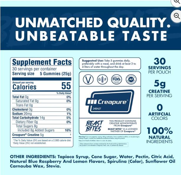 Bulk Bites Creatine Gummies- CREAPURE